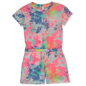 Hurley Kids Girls Short Sleeve Romper (Big Kids) Pink Multi LG (12 Big Kid)